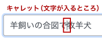 画面キャプチャ：キャレットの説明